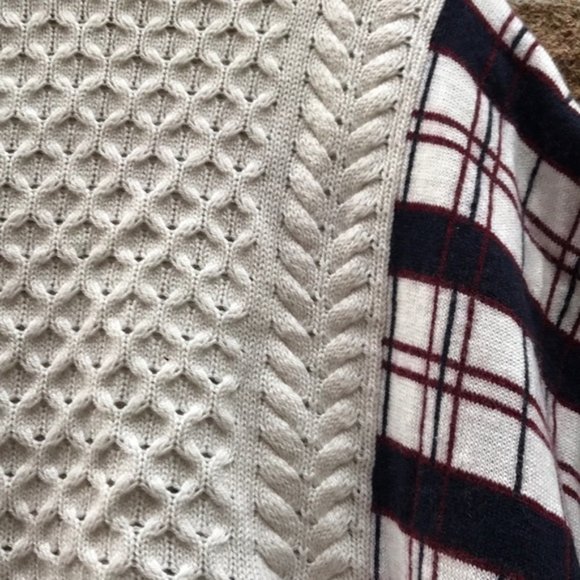 French Connection Hatty Tartan Wool Blend Poncho - Picture 3 of 4